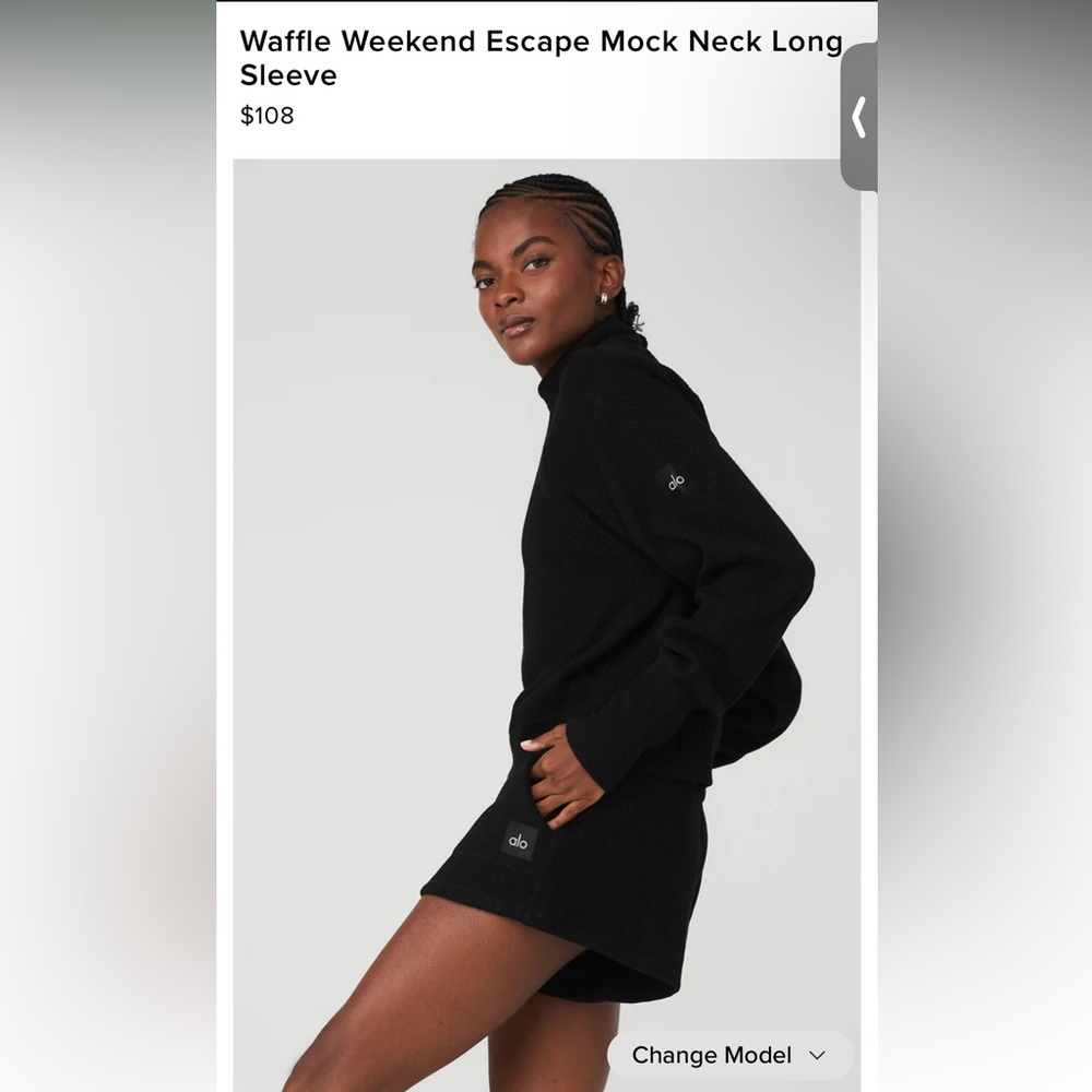 Alo Yoga waffle mock neck pullover